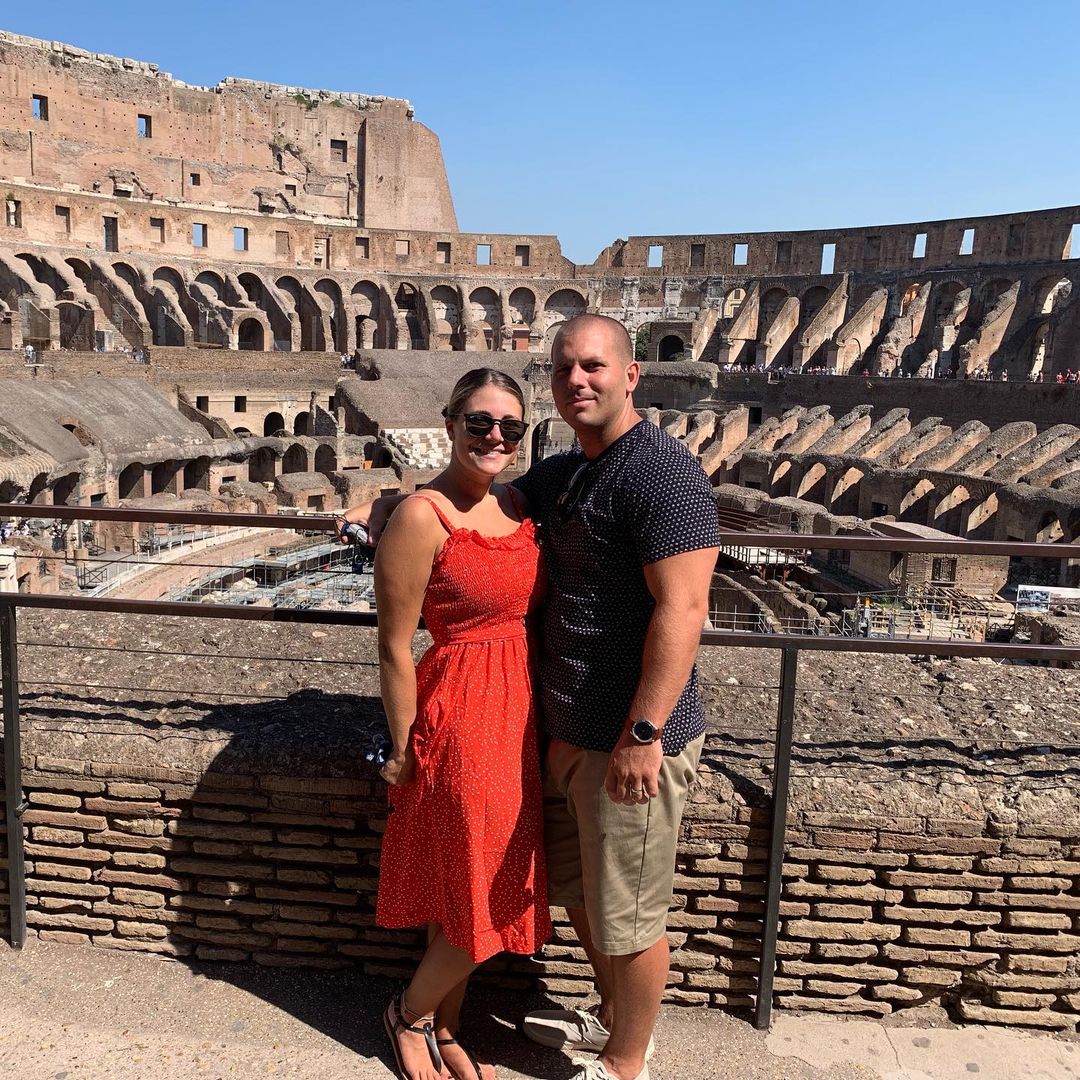 A little  of my Husband and I at the Colosseum a couple months ago at the start ...
